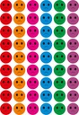 Наклейки детские, разноцветные грустные лица, 54 шт, 18 мм