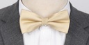 Мужской галстук-бабочка бежевого/золотого цвета с нежным горошком