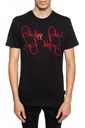 PHILIPP PLEIN Tričko Black/Red Logo XXL ORIGINÁL! Dominujúci vzor logo