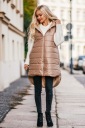 Стеганая жилетка с удлиненным капюшоном сзади L XL