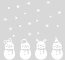 РОЖДЕСТВЕНСКИЕ НАКЛЕЙКИ ДЛЯ УКРАШЕНИЯ ОКОН СНЕГОВИКАМИ