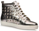 Metaliczne srebrne skórzane damskie trampki botki sneakersy ażurowe J.W 37 EAN (GTIN) 5903000002751