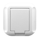 РОЗЕТКА ТОПАЗ СКРЫТАЯ С КРЫШКОЙ IP44 Z/U БЕЛАЯ