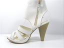 Členkové čižmy dámske sandále bez prstov biele platforma koža J.Wolski 36 Kolekcia 2022
