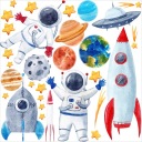 НАКЛЕЙКИ НА НАСТЕНУ КОСМИЧЕСКИЕ ЗВЕЗДЫ ПЛАНЕТЫ XXXL WOW