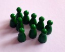 10x Pawn, Pawns, Green, для настольных игр