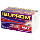 Ibuprom Max 400 mg ból gorączka p/bólowy 48 tabl Nazwa Ibuprom Max Tabletki drażowane 48 tabletek