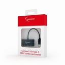 GEMBIRD Czytnik kart na USB-C SDXC/combo/czarny Waga produktu z opakowaniem jednostkowym 0.042 kg