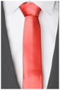 GŁADKI Jednokolorowy Krawat 7cm Męski KORALOWY R26
