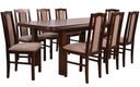 SOLIDNY DREWNIANY ZESTAW stół i 8 KRZESEŁ ORZECH