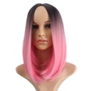 Короткий парик боб с розовым омбре, прямые волосы