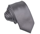 Узкий гладкий СТАЛЬНОЙ галстук из микрофибры шириной 6 см gs38