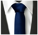 Узкий гладкий темно-синий галстук из микрофибры шириной 6 см gs99