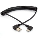 Kabel kątowy USB-C 3.1 typ C - USB spirala 1M LEWY