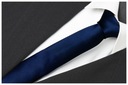 Узкий гладкий темно-синий галстук из микрофибры шириной 6 см gs99