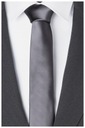 Узкий гладкий СТАЛЬНОЙ галстук из микрофибры шириной 6 см gs38