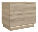 Прикроватная тумба SELA S2, ДУБ СОНОМА + LED, 2 ЯЩИКА