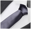 Узкий галстук из МИКРОФИБРЫ, 6 см, гладкий ГРАФИТ, gs60