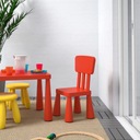 IKEA MAMMUT Konferenčný stolík biely + 3 detské stoličky Zbierka Mammut