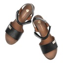 Čierne Sandále Armodo Módne Topánky Ženy Materiál vložky pravá koža