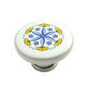 Ручка белая керамическая с итальянским узором, 44мм.