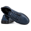Мужские повседневные кожаные туфли 2121п, темно-синие, 42 размер.