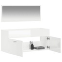 vidaXL Kúpeľňová skrinka so zrkadlom, biela s leskom Značka VidaXL