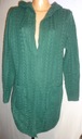 Kardigan sveter FB S zelený bez zapínania s kapucňou Druh prehoz s kapucňou