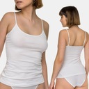 ТОП-БЛУЗКА ЖЕНСКАЯ, ГЛАДКАЯ, НА ЭЛАСТИЧНЫХ ХЛОПКОВЫХ БРЕМЯХ, БЕЛАЯ, XL