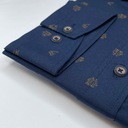 Elegantná tmavomodrá PREMIUM pánska košeľa s lycrou s drobnými vzormi SLIM-FIT Veľkosť XXL