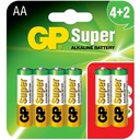 Батарейки GP SUPER ALKALINE LR06 AA 1,5 В — 6 шт.