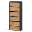 ШКАФ ДЛЯ ОБУВИ ВЫСОКАЯ ПОЛКА-СТОЙКА КНИЖНЫЙ ШКАФ ДЛЯ HALLEY LOFT ЧЕРНЫЙ WOTAN