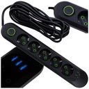 ПЕРЕКЛЮЧАТЕЛЬ ПИТАНИЯ УДЛИНИТЕЛЬНЫЙ КАБЕЛЬ ПРОТИВ ПЕРЕНАПРЯЖЕНИЯ 4,5 М 3 USB 5 РАЗЪЕМОВ