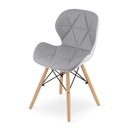 Krzesło LAGO ekoskóra - szaro-białe x 3 Wysokość mebla 1 cm