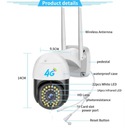 БЕСПРОВОДНАЯ НАРУЖНАЯ ПОВОРОТНАЯ WIFI 4G 8-мегапиксельная камера