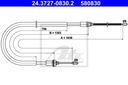 ATE 24.3727-0830 CABLE BRAKES MANUAL PEUGEOT 20 