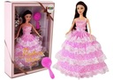 Bábika Tmavovlasá Princezná Ružová Šaty Kefa 28 cm