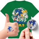 НАБОР 3В1 ДЕТСКАЯ ФУТБОЛКА ТАТУ НАКЛЕЙКИ SONIC 164 КАЧЕСТВО