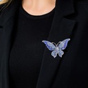 Broszka z motylem z kryształkami dla kobiet Wykwintny kryształowy skrzydlaty niebieski Kamień Inny kamień