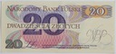 Banknot 20 zł 1982 rok - Seria AA Okres 1966 - 1993
