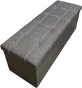 Čalúnený sedák s úložným priestorom 110 cm PUFA prešívaný sivý Farba čalúnenia odtiene sivej
