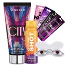 SOLEO CITY 150мл БРОНЗЕР С УСКОРИТЕЛЕМ ЗАГАРА +БЕСПЛАТНО