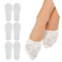 Biele Členkové Ponožky nízke ČIPKOVANÁ Balerínka neviditeľná s ABS 36-40 3pack