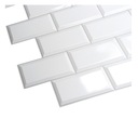 Панели для настенной плитки Белый 3D ПВХ СЕРЫЙ ШОВ