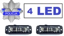 2x LAMPY STROBOSKOP LED 4 BLUE POLICJA 12V KOMPLET