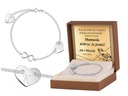 Женский браслет «Бесконечность» из серебра 925 пробы с гравировкой. Подарок маме.