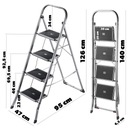 ЛЕСТНИЦА KADAX 4 ЛЕСТНИЦЫ 150 кг СТУПЕНЬКА БЫТОВАЯ СТАЛЬНАЯ СКЛАДНАЯ