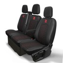 Чехлы на сиденья ТОРНАДО на Форд Транзит кастом с 2013 г. 1+2 красные, обычные