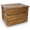 Úložný box, 2 ks, masívne drevo Farba nábytku odtiene hnedej