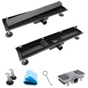 ODPŁYW PRZYŚCIENNY CZARNY 80 cm - SUCHY SYFON 2w1 GŁĘBOKI OSADNIK